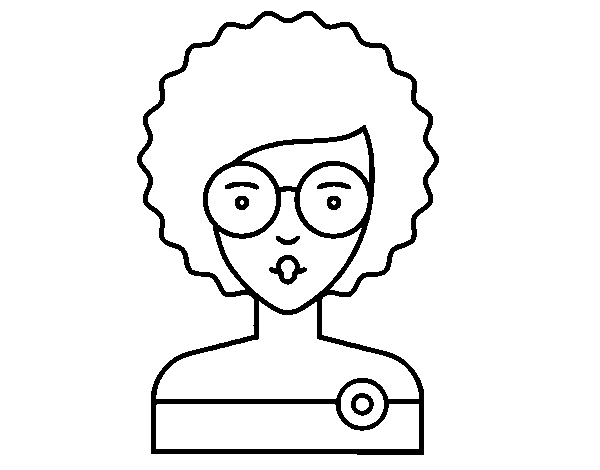 Desenho de Menina com cabelo encaracolado para Colorir