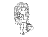 Desenho de Menina com compras do verão  para colorear