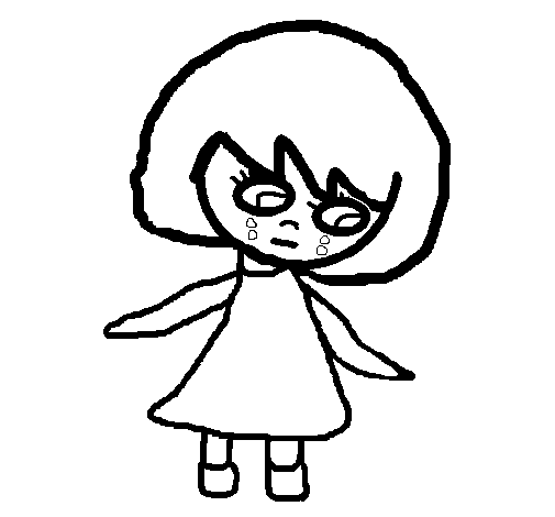 Desenho de Menina com lágrimas para Colorir