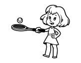 Dibujo de Menina com raquete
