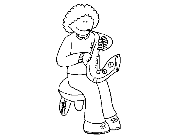 Desenho de Menina com trompeta para Colorir