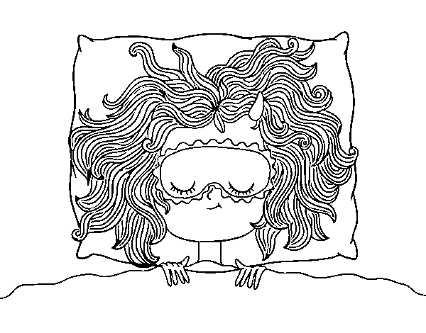 Desenho de Menina de sono para Colorir