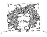 Desenho de Menina de sono para colorear