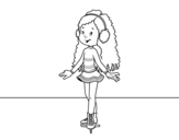 Desenho de Menina do patinador de gelo para colorear