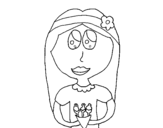 Desenho de Menina jipi para colorear