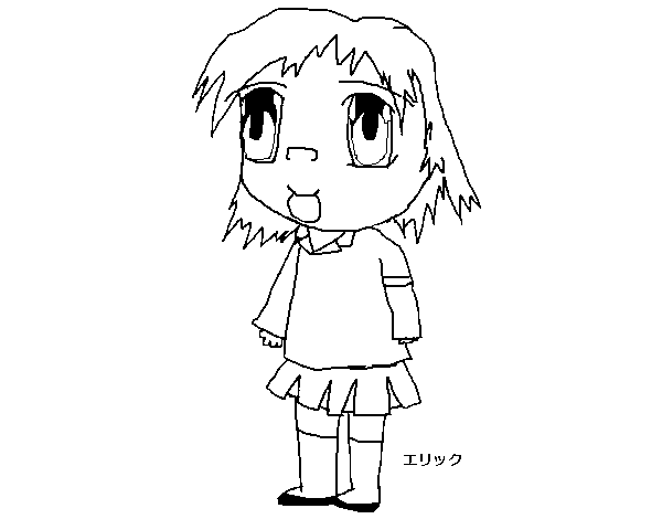 Desenho de Menina no uniforme para Colorir