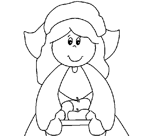 Desenho de Menina peregrina para Colorir