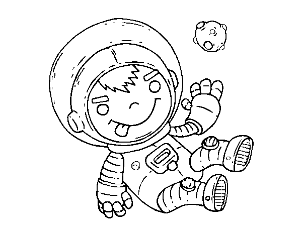 Desenho de Menino astronauta para Colorir