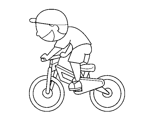 Desenho de Menino ciclista para Colorir
