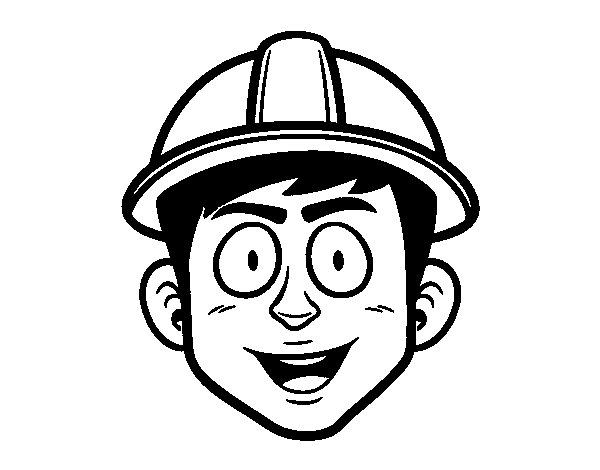 Desenho de Menino com capacete para Colorir