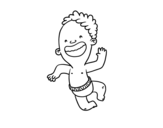 Desenho de Menino de salto para colorear