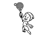 Desenho de Menino jogando o tênis para colorear