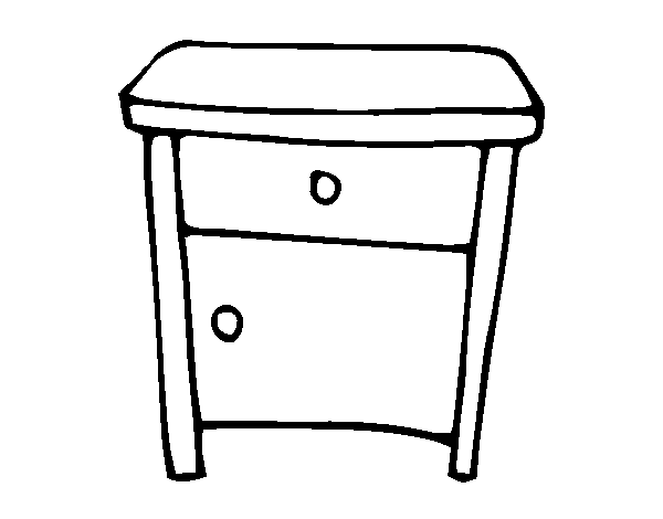 Desenho de Mesa de cabeceira para Colorir