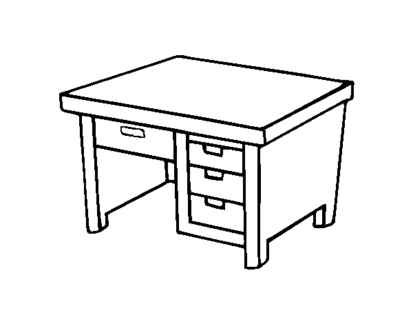 Desenho de Mesa de escritório para Colorir
