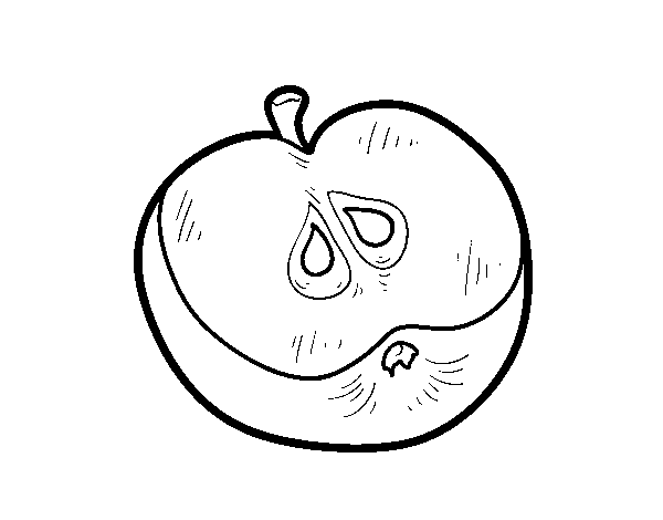 Desenho de Metade de uma maçã para Colorir