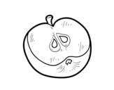 Desenho de Metade de uma maçã para colorear