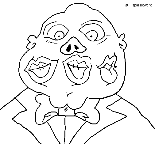 Desenho de Monstro com três bocas para Colorir