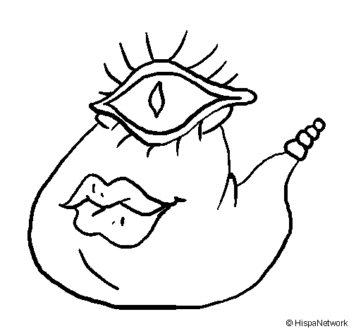Desenho de Monstro de um olho para Colorir