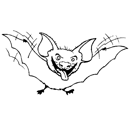 Desenho de Morcego com a língua de fora para Colorir