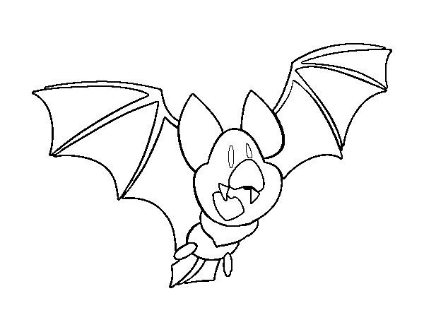 Desenho de Morcego feliz para Colorir