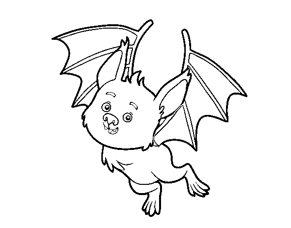 Desenho de Morcego simpático para Colorir