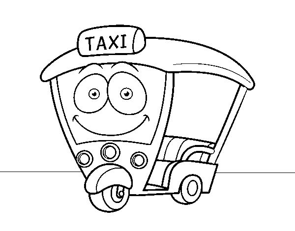 Desenho de Moto - Taxi para Colorir