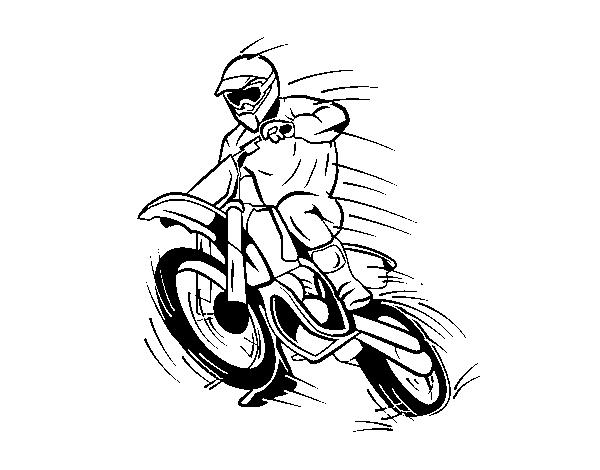 Desenho de Motocross para Colorir