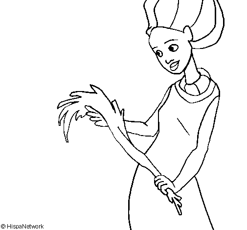 Desenho de Mulher da Etiopia para Colorir