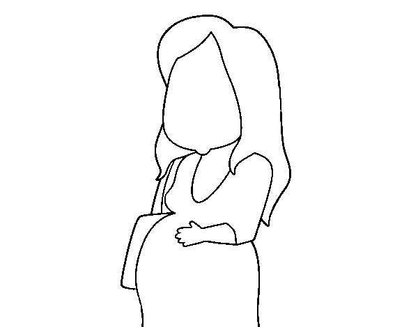 Desenho de Mulher grávida para Colorir