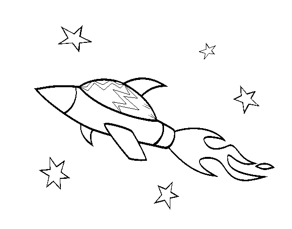 Desenho de Navio do foguete espacial para Colorir