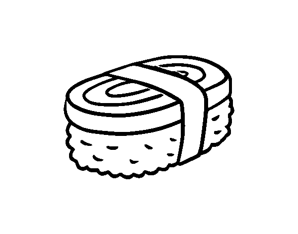 Desenho de Niguiri de tortilha para Colorir