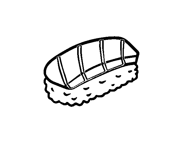 Desenho de Niguiri o salmão para Colorir