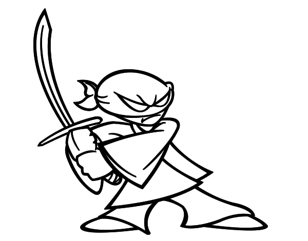 Desenho de Coelho ninja para Colorir - Colorir.com