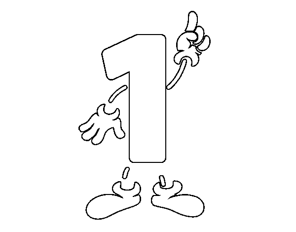 Desenho de Número 1 para Colorir