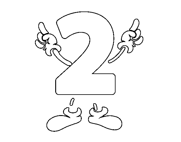 Desenho de Número 2 para Colorir