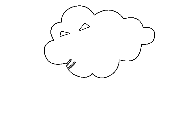 Desenho de Nuvem soprando para Colorir