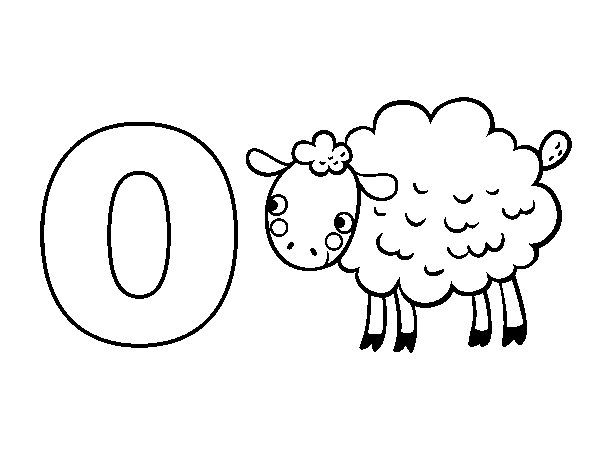 Desenho de O de Ovelha para Colorir