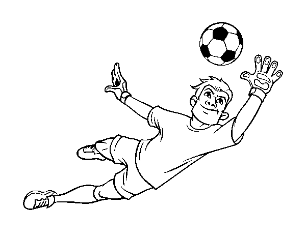 Desenho de O guarda-redes de futebol para Colorir