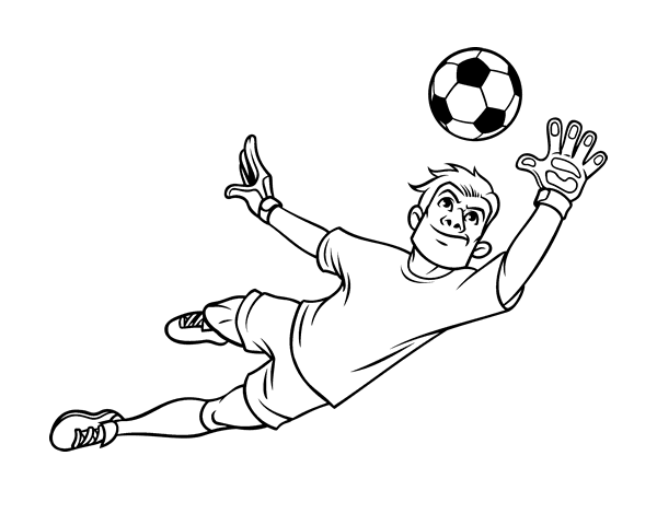 Desenho de O guarda-redes de futebol para Colorir - Colorir.com