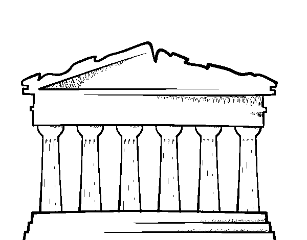 Desenho de O Partenon para Colorir
