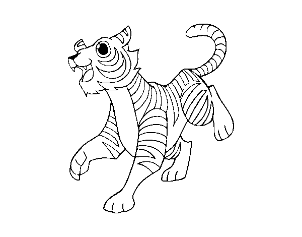 Desenho de O tigre-de-bengala para Colorir