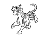 Desenho de O tigre-de-bengala para colorear