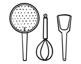 Desenho de O utensílios de cozinha para colorear