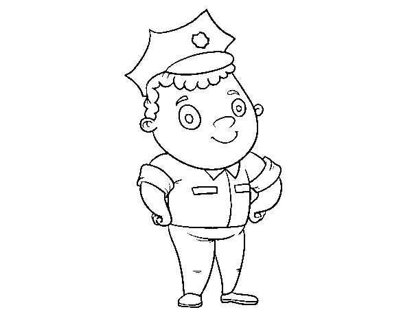 Desenho de Oficial de agente de polícia para Colorir