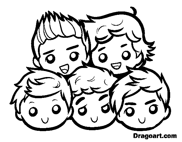 Desenho de One Direction 2 para Colorir