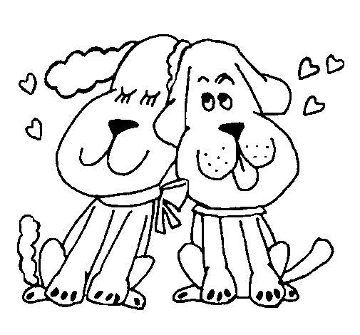 Desenho de Os cães amam para Colorir