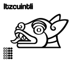 Desenho de Os dias astecas: cão Itzcuintli para colorear