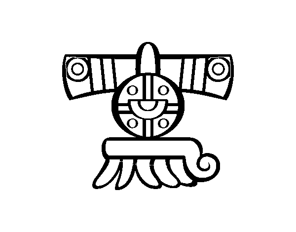 Desenho de Os dias astecas: chuva Quiahuitl para Colorir