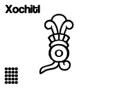 Desenho de Os dias astecas: flor Xochitl para colorear