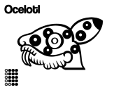 Desenho de Os dias astecas: jaguar Ocelotl para colorear
